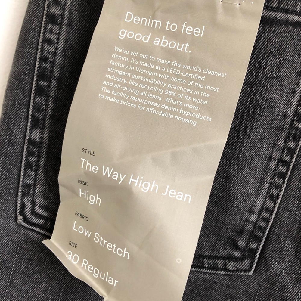 NWT Everlane The Way High Organic Cotton Straight Leg Jeans | Black, Size 30 - Picture 7 of 12
